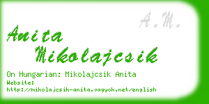 anita mikolajcsik business card